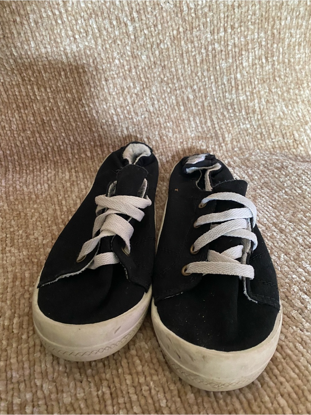Women’s Black Canvas Sneakers with White Laces